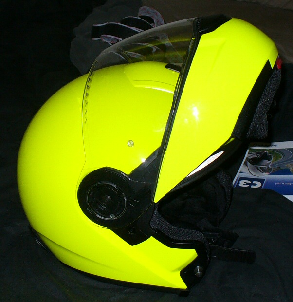 Behold my neon yellow Schuberth C3! | Adventure Rider
